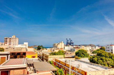 Santa Marta, Colombia - April 2019 : Historical center in sunny weather