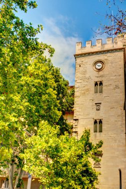 NIMES, FRANCE - AUGUST 2019: Historical landmarks in summertime, HDR image