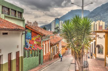 Bogota, Colombia - April 2019 : Historical center in cloudy weather