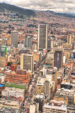Bogota, Colombia - April 2019 : Cityscape in cloudy weather