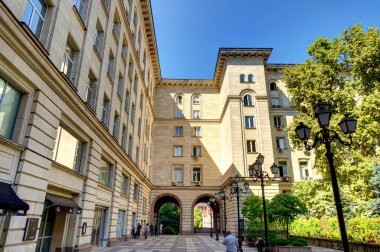Sofia, Bulgaria - April 2021 : Historical center in springtime