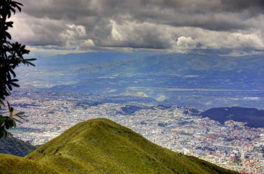 Quito, Ecuador aerial moutains view on the city 