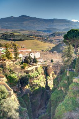 Landmarks in Ronda - the city is located on top of a mountain, Andalusia, Spain