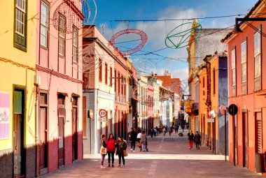 Santa Cruz de la Palma, Spain - March 2020 : Historical center in cloudy weather