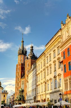 Krakow, Poland - August 2021: Historical center in sunny weather