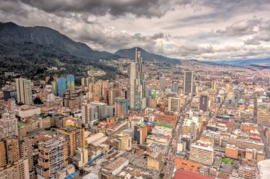 Bogota, Colombia - April 2019 : Cityscape in cloudy weather