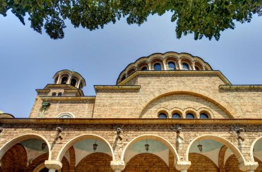 Sofia, Bulgaria - April 2021 : Historical center in springtime