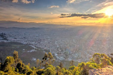 Bogota, Colombia - April 2019 : Cityscape in cloudy weather