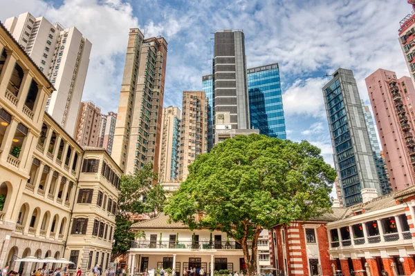 Hong Kong January 2019 Historical Center Skyline Cloudy Weather — Stockfoto