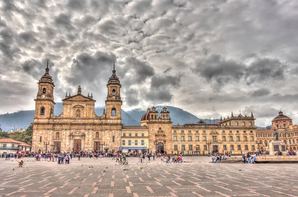Bogota, Colombia - April 2019 : Bolivar Square in cloudy weather