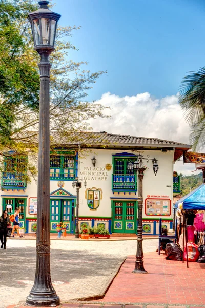 Guatape Antioquia Colombia May 2019 Colorful Village Cloudy Weather —  Fotos de Stock