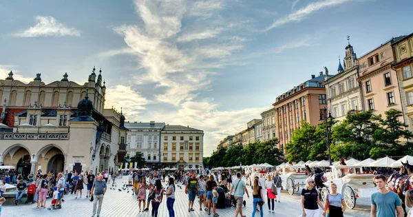 Krakow Poland August 2021 Historical Center Sunny Weather — Zdjęcie stockowe