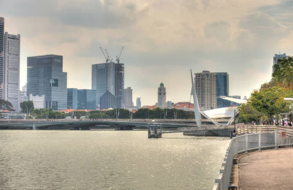 Singapore March 2019 Riverside Cloudy Weather — Stockfoto