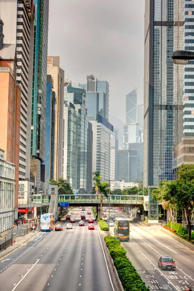 Hong Kong January 2019 Historical Center Skyline Cloudy Weather — Stock Fotó