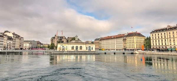 Женева Швейцария Августа 2019 Исторический Центр Летом Изображение Hdr — стоковое фото