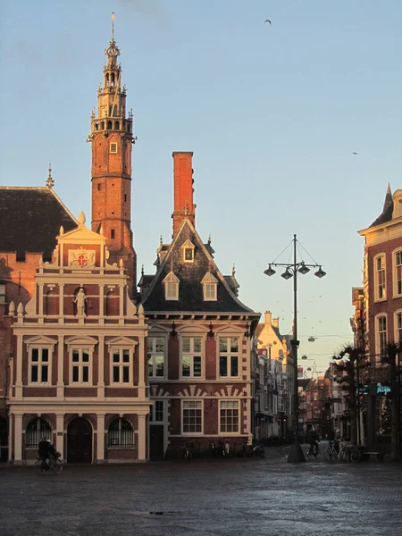 Haarlem Netherlands October 2014 Historical Center Sunrise —  Fotos de Stock