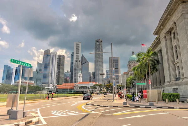 Singapore March 2019 City Center Cloudy Weather — 스톡 사진