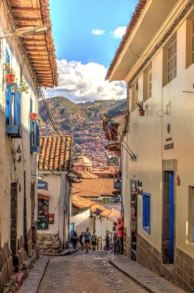 Cusco Peru Απριλιοσ 2018 Ιστορικό Κέντρο Ηλιόλουστο Καιρό — Φωτογραφία Αρχείου