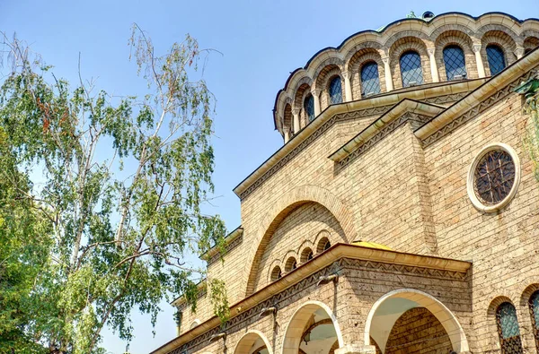 Sofia, Bulgaria - April 2021 : Historical center in springtime
