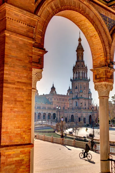 Севилья Испания Январь 2019 Plaza Espana Зимой — стоковое фото