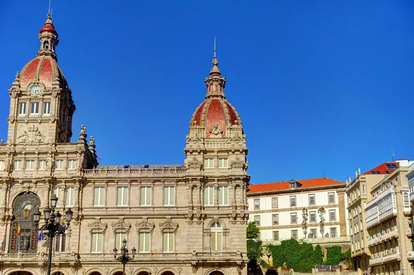 Beautiful Architecture Old Town Coruna Galicia Spain — 图库照片