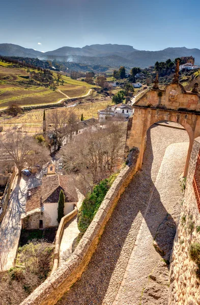 Landmarks Ronda City Located Top Mountain Andalusia Spain — Stok fotoğraf