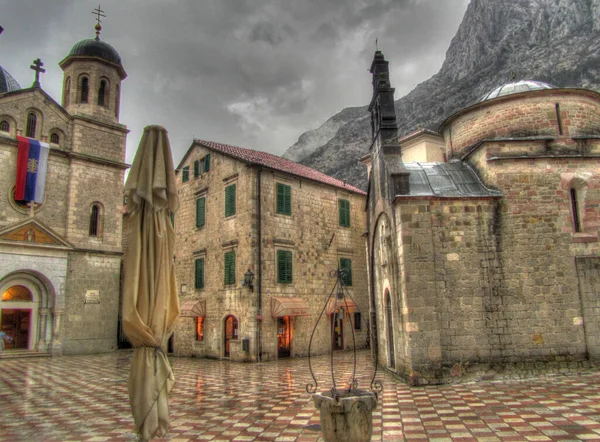 Kotor Coastal Town Montenegro Located Secluded Part Bay Kotor — Stockfoto