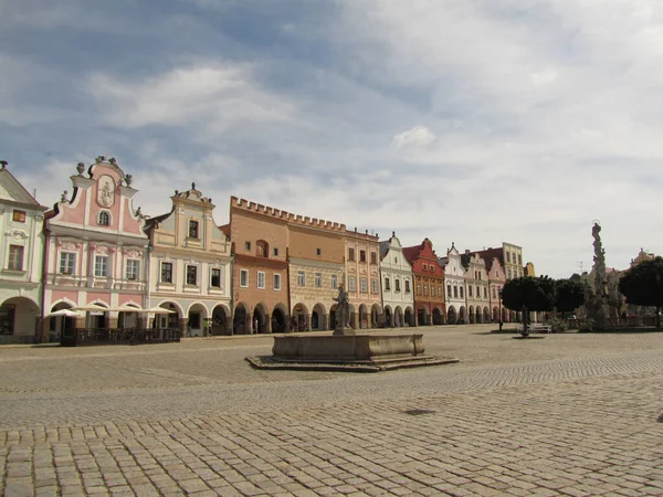 Telc Czech Republic September 2021 Historical Center Cloudy Weather Hdr — Foto de Stock