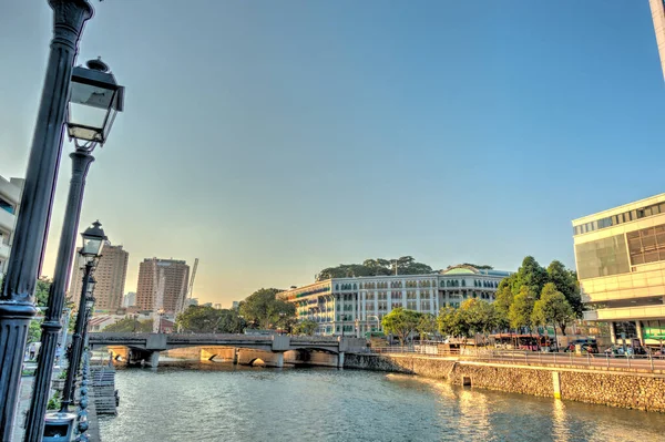 Singapore - March 2019 : Riverside in cloudy weather