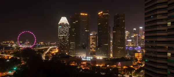 งคโปร นาคม 2019 Skyline ในเวลากลางค — ภาพถ่ายสต็อก