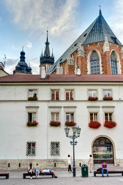 Krakow Poland August 2021 Historical Center Sunny Weather — 图库照片