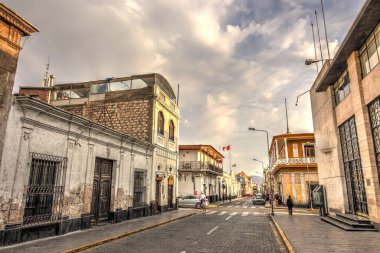 AREQUIPA, PERU - APRIL 2018 : Historical center in Arequipa