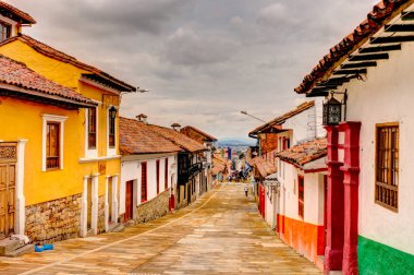 Bogota, Colombia - April 2019 : Historical center in cloudy weather