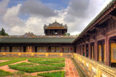 Hue, Vietnam - November 2020 : Citadel in cloudy weather, HDR Image