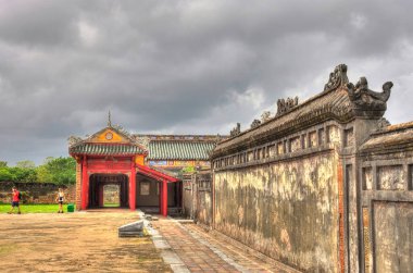 Hue, Vietnam - November 2020 : Citadel in cloudy weather, HDR Image