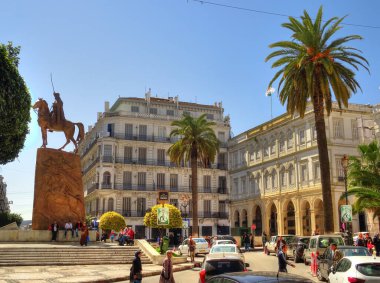 Algiers, Algeria - March 2020 : Colonial architecture in sunny weather, HDR Image