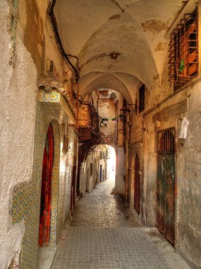 Algiers, Algeria - March 2020 : Colonial architecture in sunny weather, HDR Image