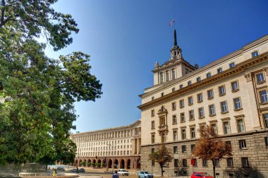 Sofia, Bulgaria - April 2021 : Historical center in springtime