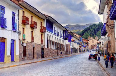 CUSCO, PERU - APRIL 2018: Historical center in sunny weather