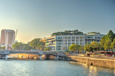 Singapore - March 2019 : Riverside in cloudy weather