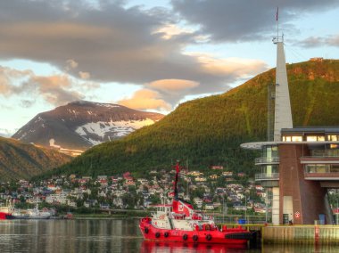 TROMSO, NORWAY - JULY 2015: City center in summertime, HDR image