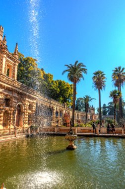 Sevilla, Spain - January 2019 : Historical center in sunny weather