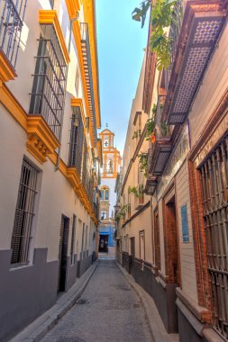 Sevilla, Spain - January 2019 : Historical center in sunny weather