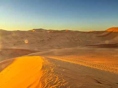 TIMIMOUN, ALGERIA - MARCH 2016: Saharan desert in sunny weather