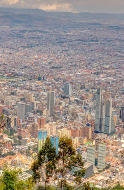 Bogota, Colombia - April 2019 : Cityscape in cloudy weather