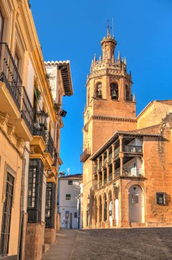 Landmarks in Ronda - the city is located on top of a mountain, Andalusia, Spain