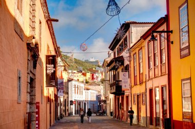Santa Cruz de la Palma, Spain - March 2020 : Historical center in cloudy weather