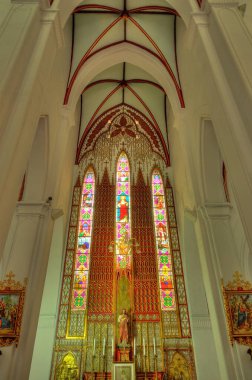 Hanoi, Vietnam - November 2020 : City center in cloudy weather
