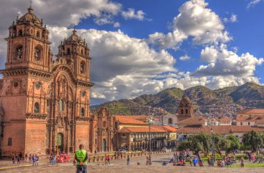 CUSCO, PERU - APRIL 2018: Historical center in sunny weather
