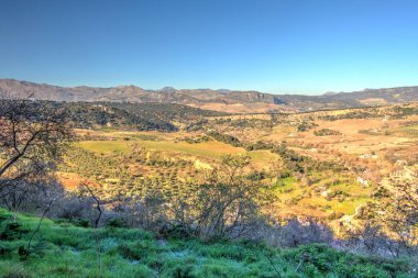 Landmarks in Ronda - the city is located on top of a mountain, Andalusia, Spain